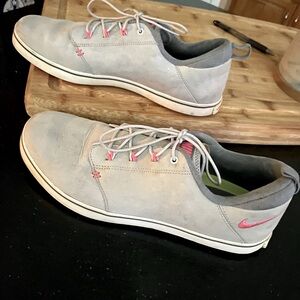Nike Light Gray and Pink golf Shoes.